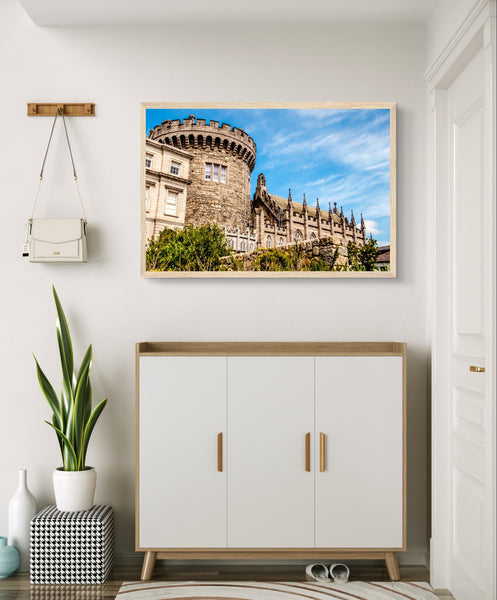 Capture the essence of Dublin Castle with this framed print. Featuring intricate architecture and rich heritage, it adds sophistication to any space.